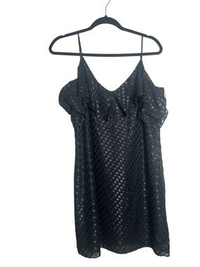 Highline collective Black Ruffle Slip Mini Dress